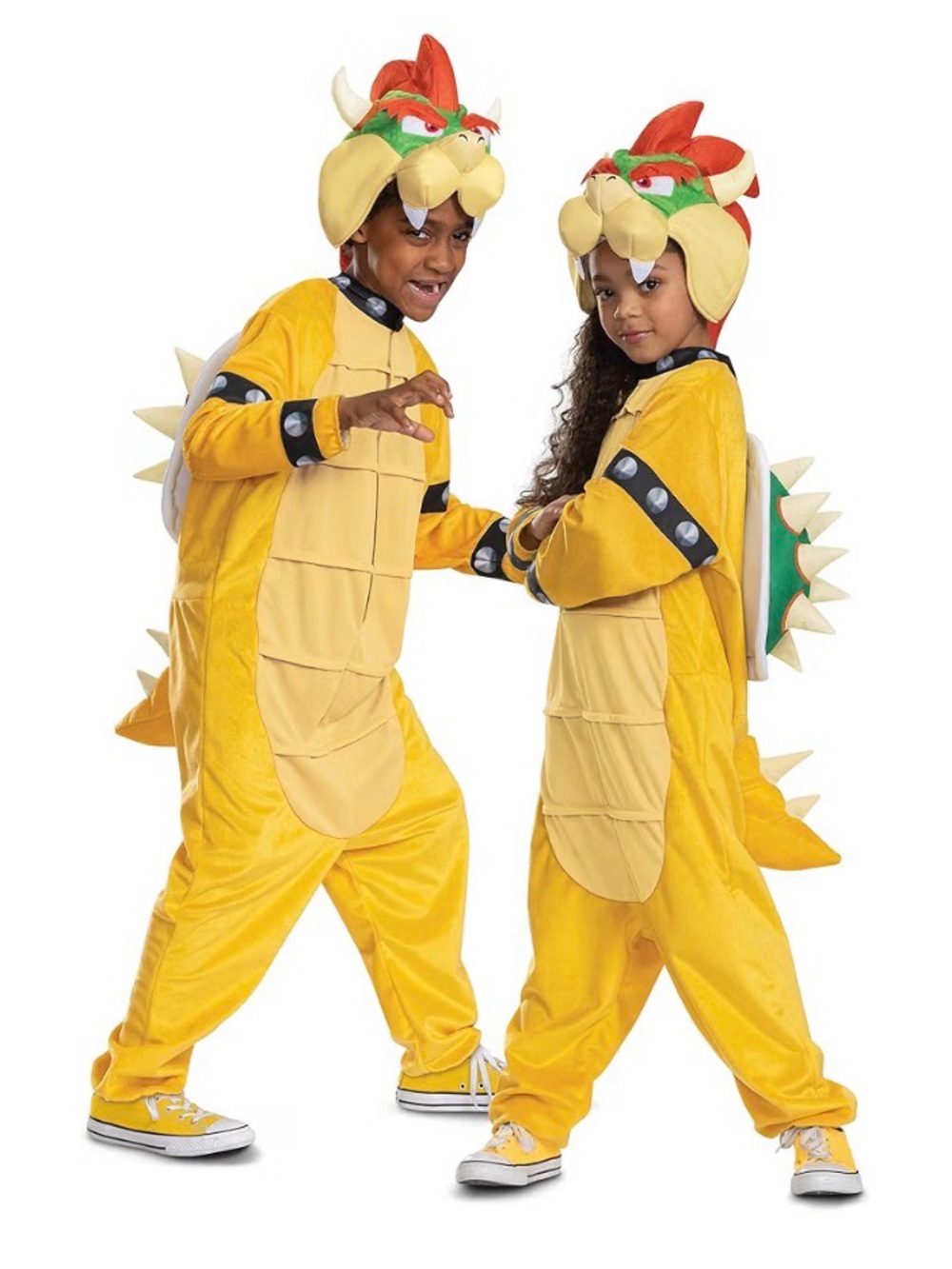 Kids Yellow Bowser Costume with Plush Hood - Size. (4-6)
